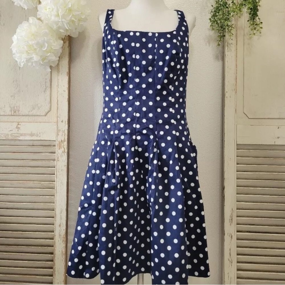 Ralph Lauren navy/white polka dot dress